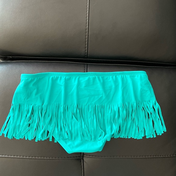 NWT Xhilaration Teal CrissCross Strapless Bathing Suit bottoms - Picture 3 of 5